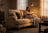 Livie Cream Fabric Two Seater