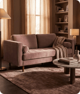 Scott Dusty Rose Velvet 4 Seater Sofa
