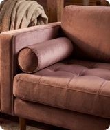 Scott Dusty Rose Velvet 4 Seater Sofa