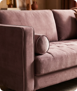 Scott Dusty Rose Velvet 4 Seater Sofa