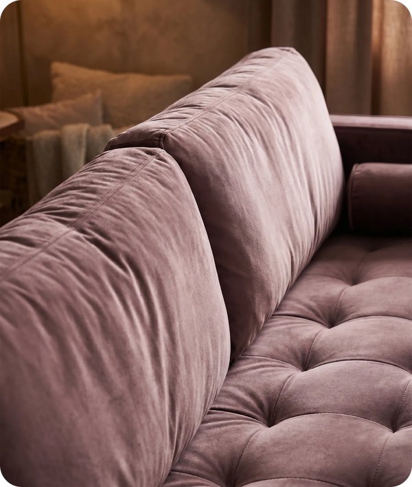 Scott Dusty Rose Velvet 4 Seater Sofa