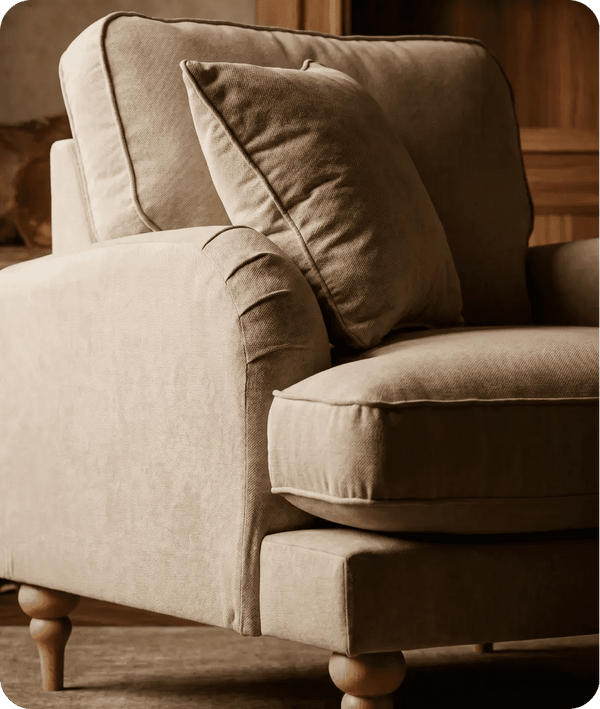 Livie Cream Fabric Armchair