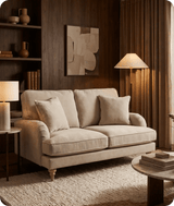 Livie Cream Fabric Two Seater
