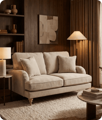 Livie Cream Fabric Two Seater