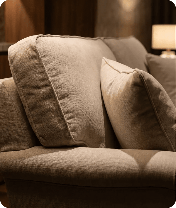 Livie Cream Fabric Two Seater