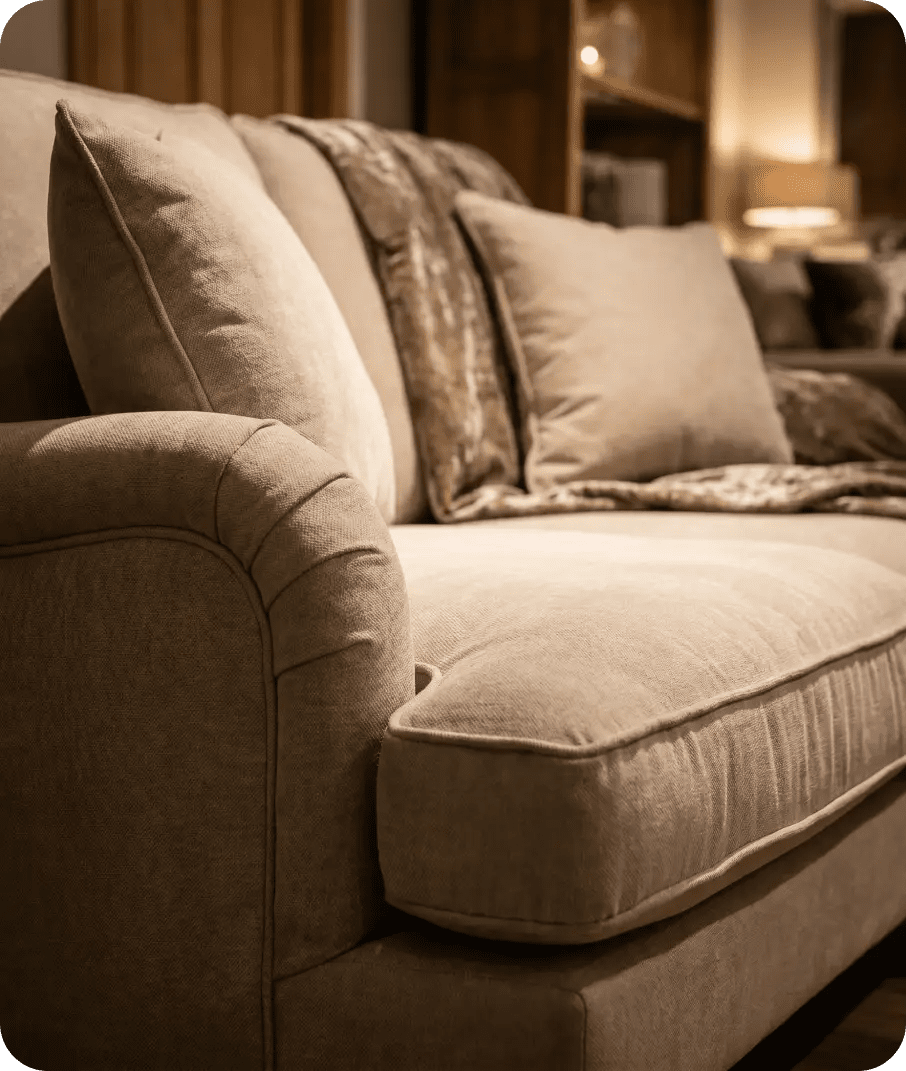Livie Cream Fabric Two Seater