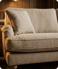 Livie Cream Fabric Three Seater