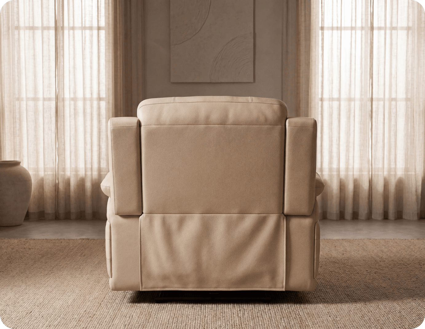 Martini Cream Leather Power Recliner Armchair