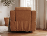 Leo Genuine Leather Caramel Armchair with Electric Power Recliner