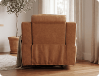 Leo Genuine Leather Caramel Armchair with Electric Power Recliner