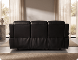 Martini Genuine Leather Black Electric Power Recliner 3 Seater Sofa