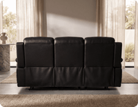 Martini Genuine Leather Black Electric Power Recliner 3 Seater Sofa