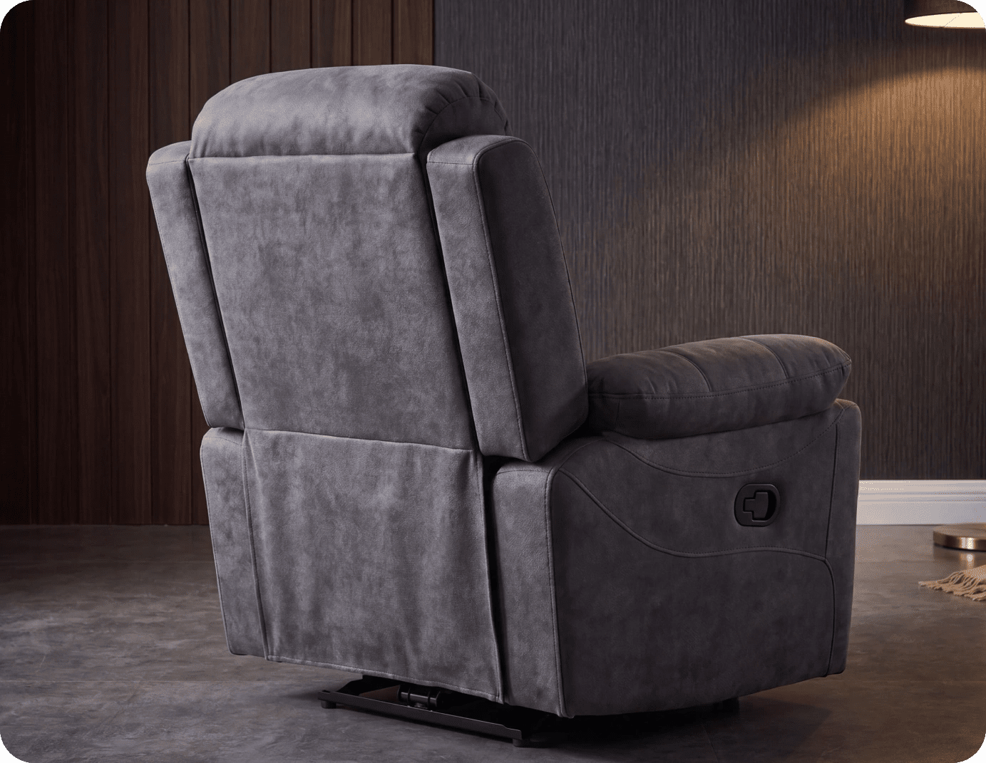 Bristol Grey Fabric Manual Recliner Armchair