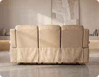 Martini Genuine Leather Cream Electric Power Recliner 3 Seater Sofa