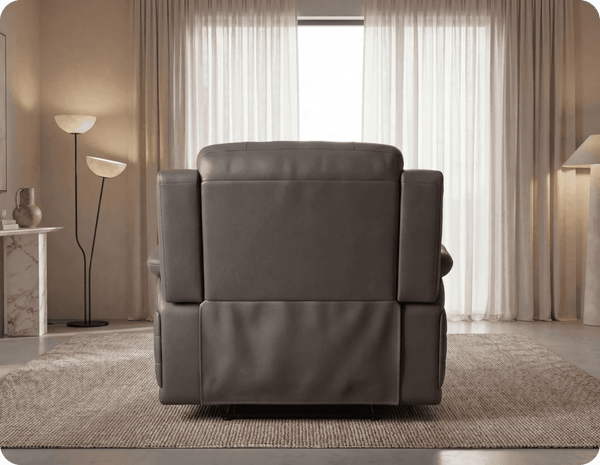 Martini Genuine Leather Grey Electric Power Recliner Armchair