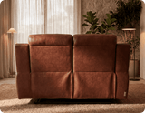 Leo Genuine Leather Tan Electric Power Recliner 2 Seater Sofa