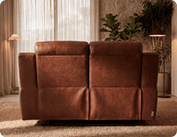 Leo Genuine Leather Tan Electric Power Recliner 2 Seater Sofa