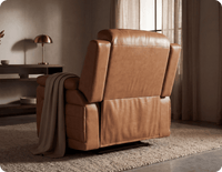 Martini Genuine Leather Caramel Electric Power Recliner Armchair