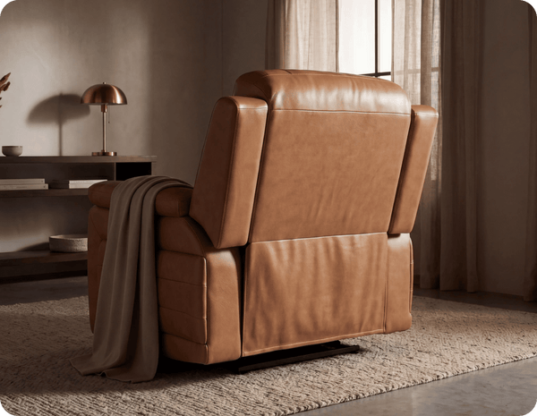 Martini Genuine Leather Caramel Electric Power Recliner Armchair