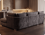 Westminster Coal Alaska Fabric U Shape High Back Corner Sofa