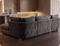 Westminster Coal Alaska Fabric U Shape High Back Corner Sofa