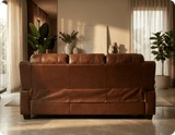 Veloura Tan Leather 3 Seater Sofa