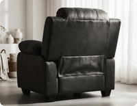 Veloura Black Leather Armchair