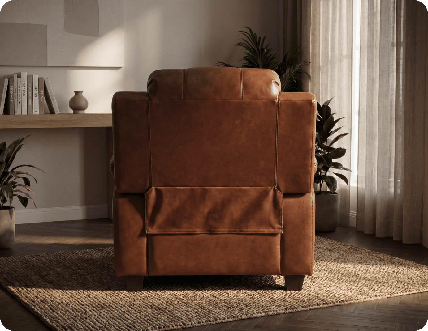 Veloura Tan Leather Armchair