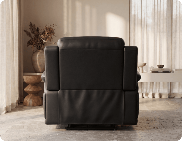 Martini Genuine Leather Black Electric Power Recliner Armchair