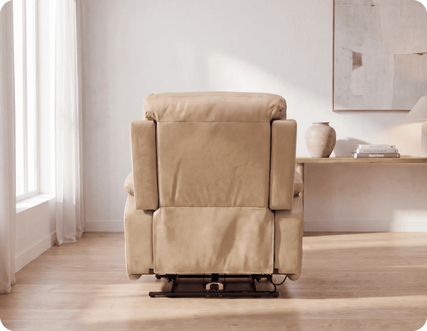 Milano Cream Leather Power Recliner Armchair