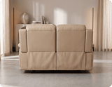 Martini Genuine Leather Cream Electric Power Recliner 2 Seater Sofa