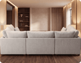 Mayfair Silver  Fabric U Shape High Back Corner Sofa + Footstool