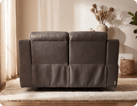 Leo Genuine Leather Grey Electric Power Recliner 2 Seater Sofa