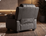 Veloura Grey  Leather Armchair