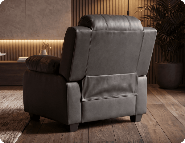 Veloura Grey  Leather Armchair
