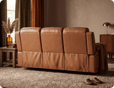 Martini Genuine Leather Caramel Electric Power Recliner 3 Seater