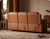Martini Genuine Leather Caramel Electric Power Recliner 3 Seater