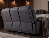 Bristol Grey Fabric Manual Recliner 3 Seater Sofa