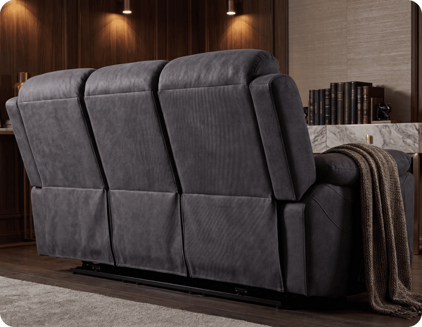Bristol Grey Fabric Manual Recliner 3 Seater Sofa