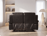 Milano Genuine Leather Black Electric Power Recliner 2 Seater Sofa