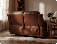 Martini Genuine Leather Tan Electric Power Recliner 2 Seater Sofa