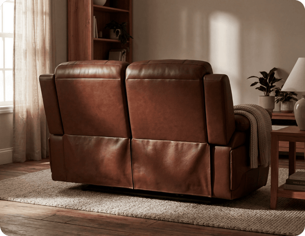 Martini Genuine Leather Tan Electric Power Recliner 2 Seater Sofa