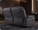 Bristol Grey Fabric Manual Recliner 2 Seater Sofa
