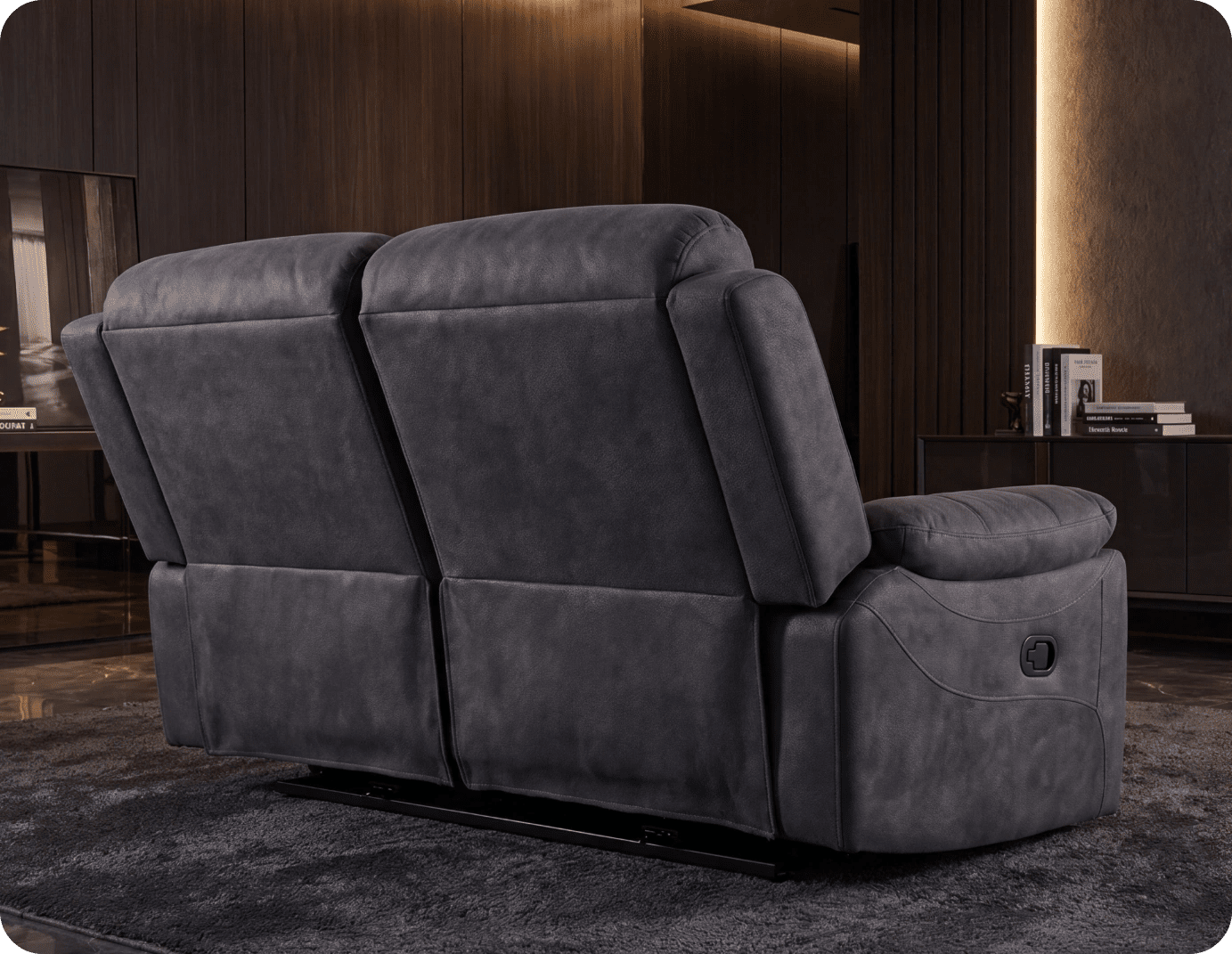 Bristol Grey Fabric Manual Recliner 2 Seater Sofa
