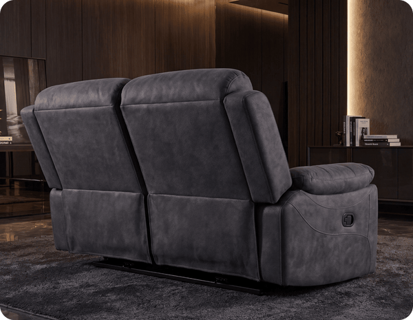 Bristol Grey Fabric Manual Recliner 2 Seater Sofa