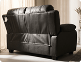 Veloura Black Leather 2 Seater Sofa