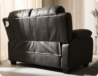 Veloura Black Leather 2 Seater Sofa