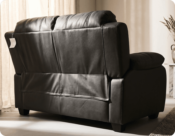Veloura Black Leather 2 Seater Sofa