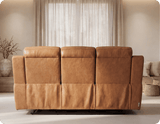 Leo Genuine Leather Caramel Electric Power Recliner 3 Seater Sofa