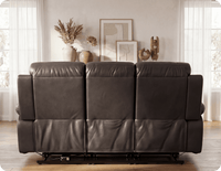 Milano Genuine Leather  Grey Electric Power Recliner 3 Seater Sofa